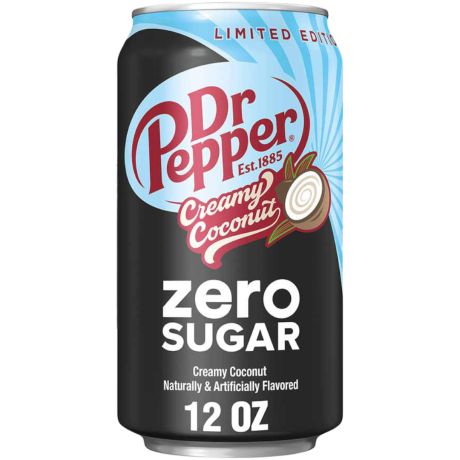 Dr Pepper Creamy Coconut Zero Sugar (Limited Edition)   12fl.oz (355ml)   tastydaily