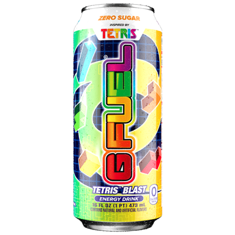 G FUEL   Tetris Blast (Rainbow Candy Flavour) Zero Sugar Energy Drink   16fl.oz (473ml)   tastydaily