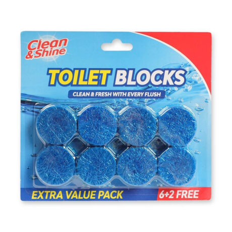 Clean & Shine Toilet Blocks Blue 8 Pack