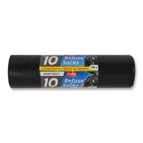 Heavy Duty Black Bin Bags 100 Litres x 10 Pack