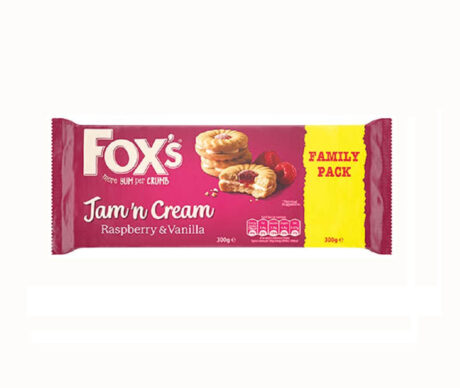Fox's Jam 'n Cream Biscuits Raspberry & Vanilla 300g