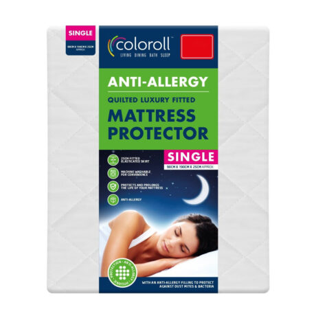 Coloroll Anti-Allergy Quilted Luxury Fitted Mattress Protector