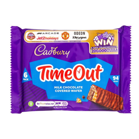 Cadbury Timeout Wafers Milk Chocolate 18g x 6 Pack