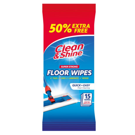Clean & Shine Super Strong Floor Wipes 15 Pack