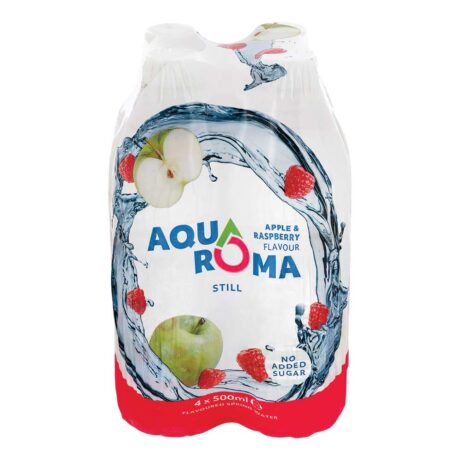 Aqua Roma Flavoured Spring Water Apple & Raspberry 500ml x 4 Pack