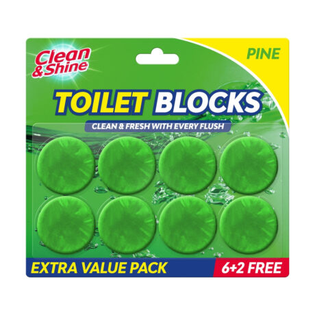 Clean & Shine Toilet Blocks Pine 8 Pack