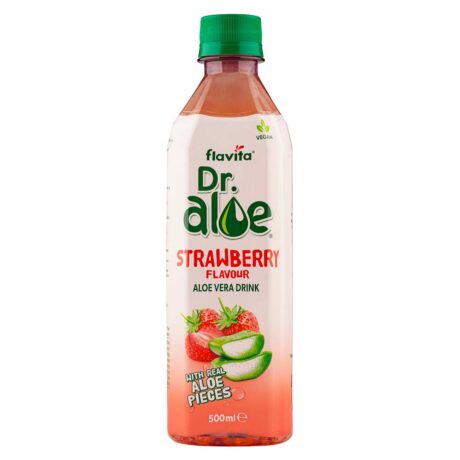 Flavita Dr Aloe Strawberry Flavour Aloe Vera Drink 500ml