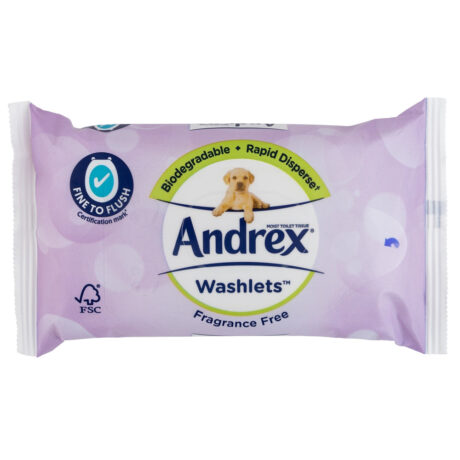 Andrex Gentle Clean Washlets Pink 36 Wipes