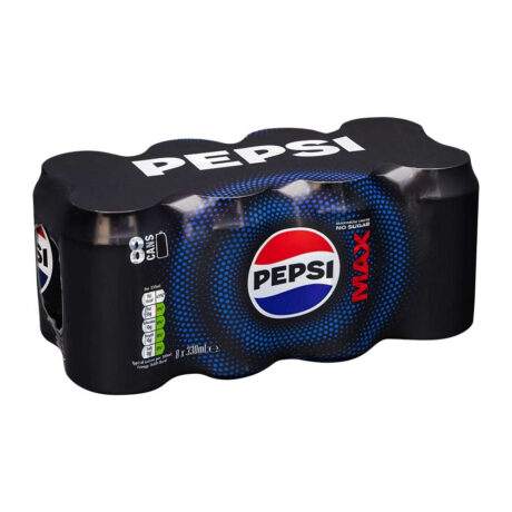 Pepsi Max Cola Soft Drink No Sugar 330ml x 8 Pack