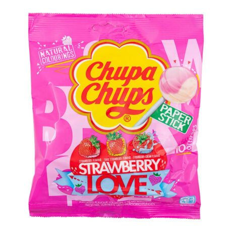 Chupa Chups Lollipops Strawberry Love 120g (10 Pack)