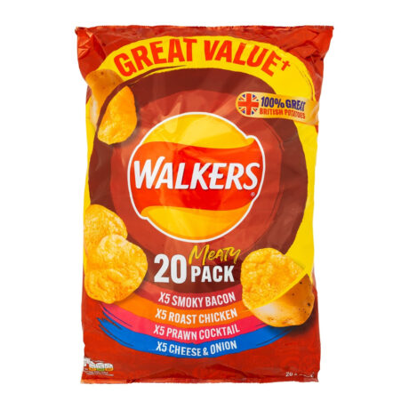 Walkers Meaty Variety Crisps 20 x 25g Pack