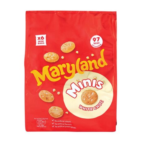 Maryland Minis White Choc Chip Cookies 19.8g x 6 Pack