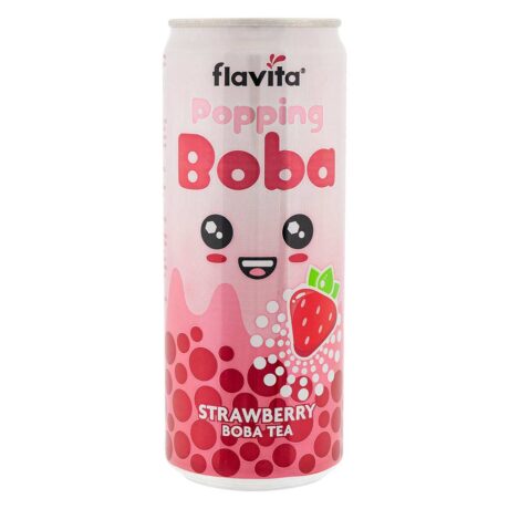 Flavita Popping Boba Tea Strawberry Flavour 320ml
