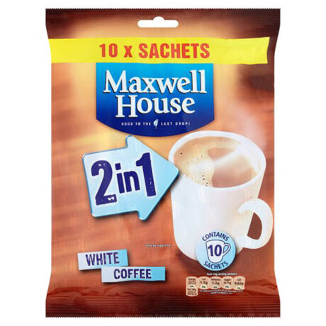 Maxwell House Instant 2 in 1 White Coffee Sachet 15.2g x 10 Pack